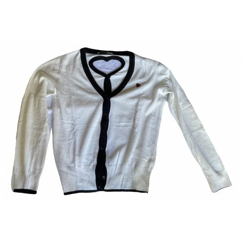 Pre-owned Moschino Love Wool Cardigan In White