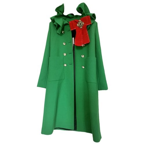 Pre-owned Gucci Wool Coat In Green