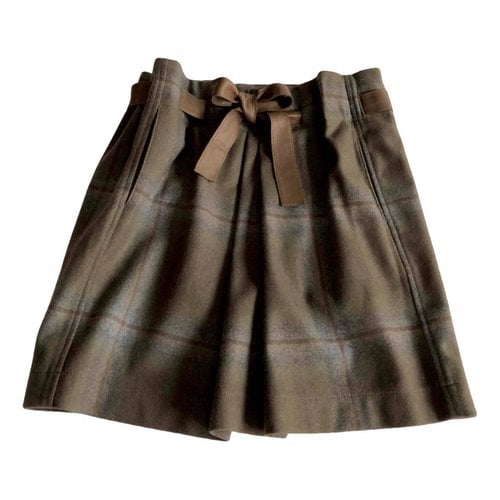 Pre-owned Brunello Cucinelli Cashmere Mini Skirt In Brown