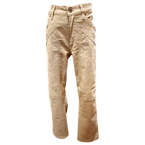 Pre-owned Jeckerson Straight Pants In Beige