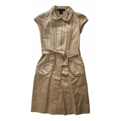 Pre-owned Louis Vuitton Silk Mid-length Dress In Gold