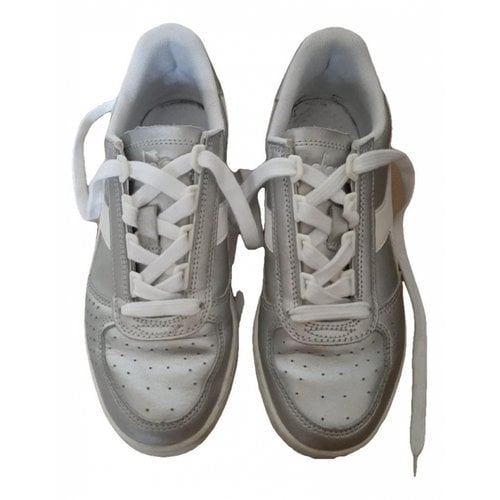 Pre-owned Diadora Leather Trainers In Grey