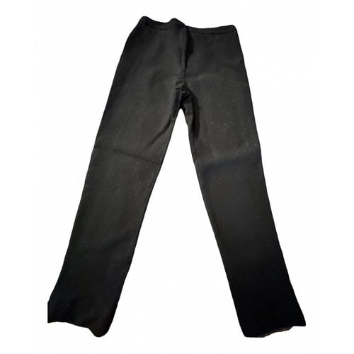 Pre-owned Giorgio Armani Wool Chino Pants In Black