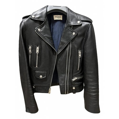 Pre-owned Zadig & Voltaire Leather Biker Jacket In Black