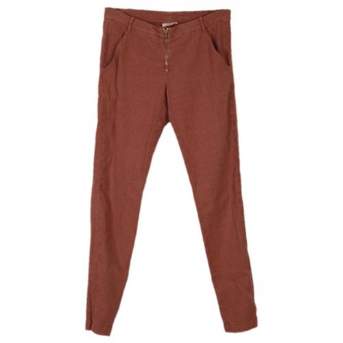 Pre-owned Ba&sh Linen Trousers In Pink
