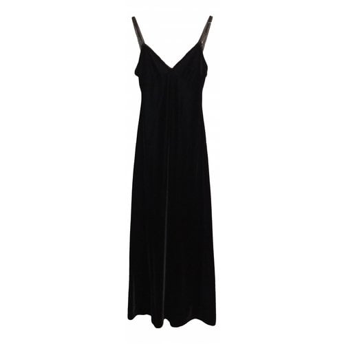 Pre-owned Moschino Velvet Maxi Dress In Black