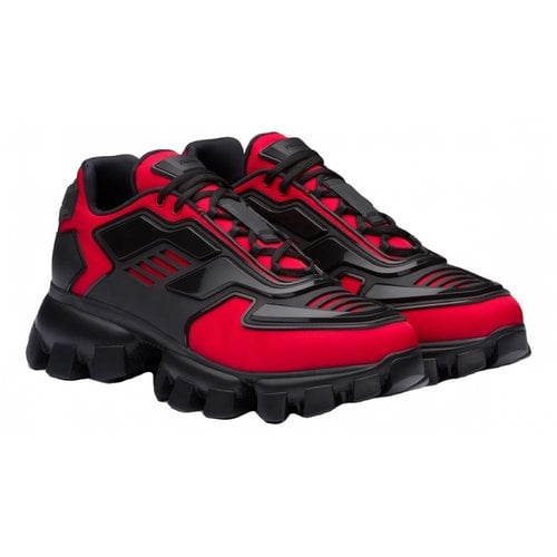 Pre-owned Prada Cloudbust Thunder Cloth Low Trainers In Red