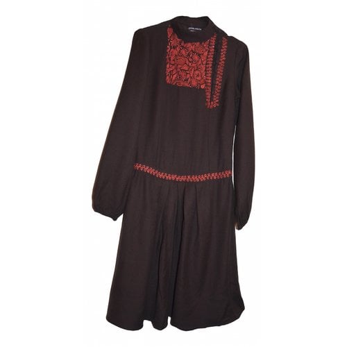 Pre-owned Antik Batik Wool Mid-length Dress In Brown