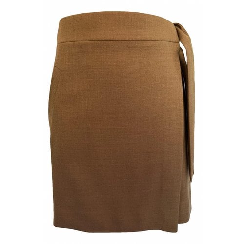 Pre-owned Jcrew Wool Mini Skirt In Camel