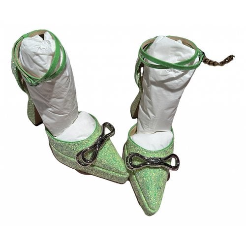 Pre-owned Mach & Mach Leather Heels In Green