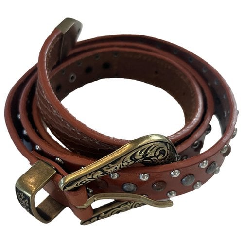 Pre-owned Eleventy Leather Belt In Khaki