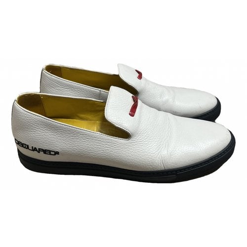 Pre-owned Dsquared2 Leather Espadrilles In White