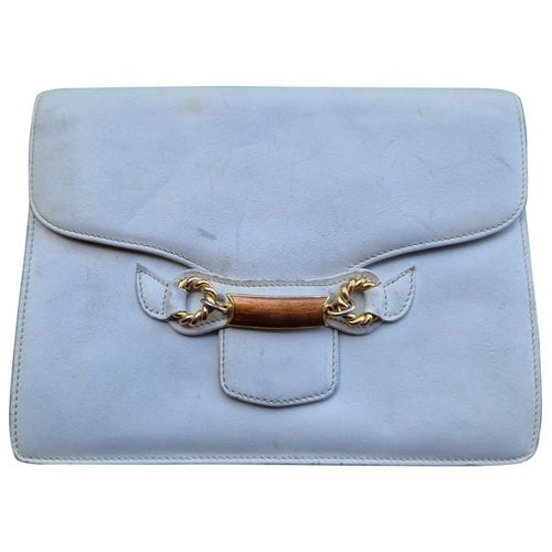 Pre-owned Gucci Leather Clutch Bag In White