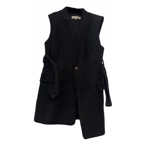 Pre-owned Tara Jarmon Linen Jacket In Black