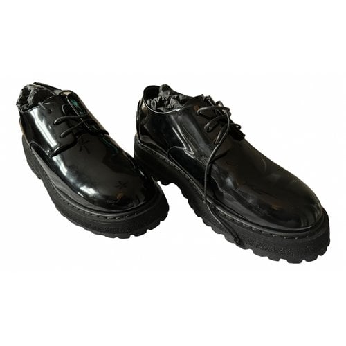 Pre-owned Marsèll Patent Leather Lace Ups In Black
