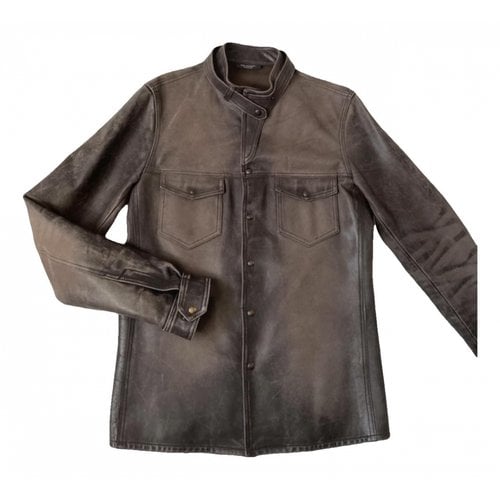 Pre-owned Neil Barrett Leather Jacket In Brown