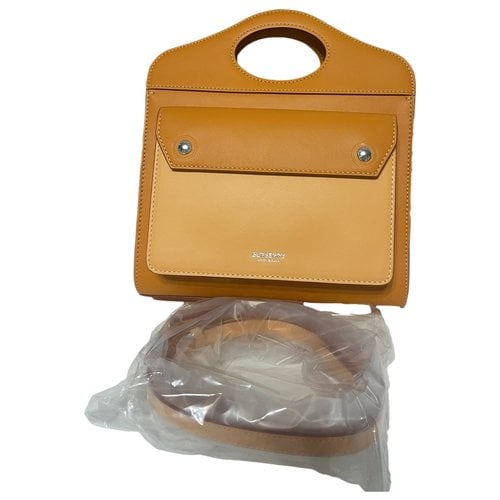 Pre-owned Burberry Pocket Leather Handbag In Orange
