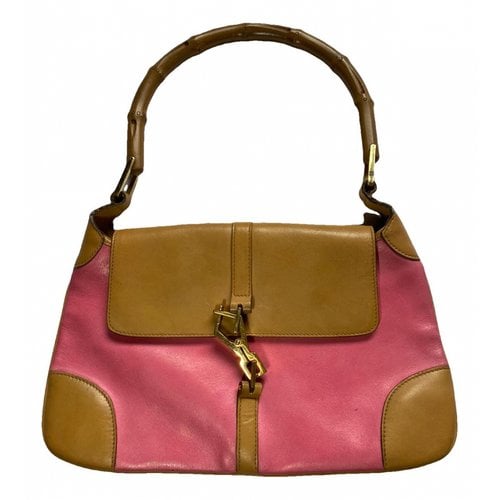 Pre-owned Gucci Jackie Vintage Leather Handbag In Pink