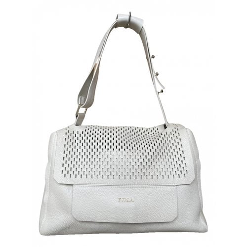 Pre-owned Furla Leather Handbag In White