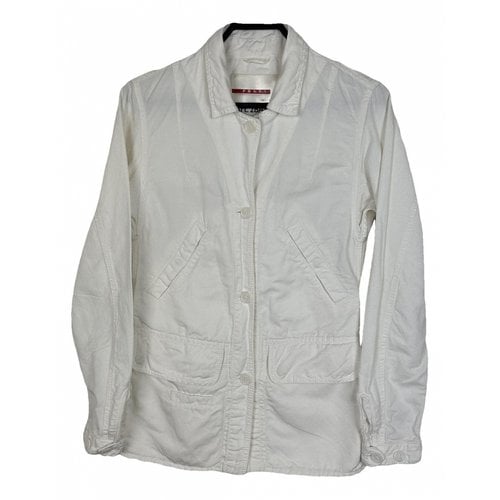 Pre-owned Prada Linen Jacket In White