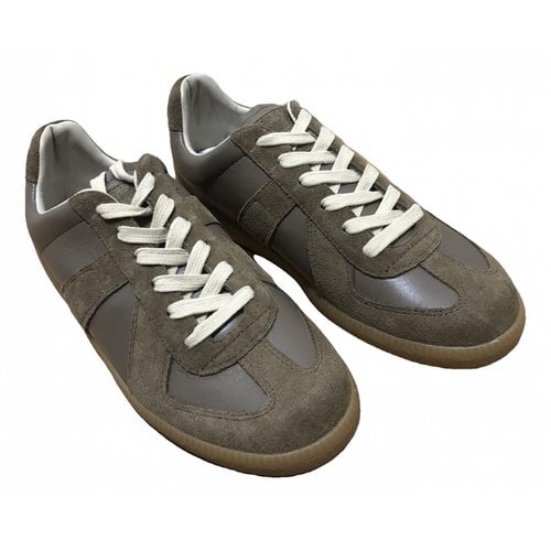 Pre-owned Maison Margiela Leather Trainers In Brown