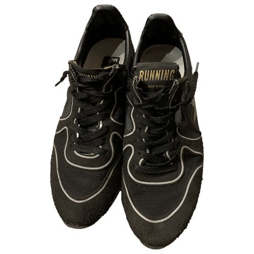 Pre-owned Golden Goose Running Cloth Trainers In Black