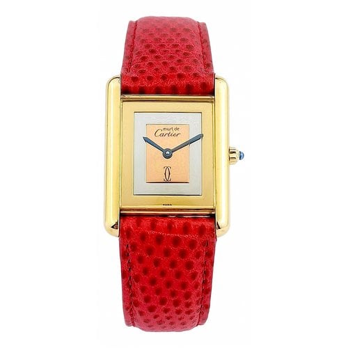 Pre-owned Cartier Tank Must Silver Gilt Watch In Gold