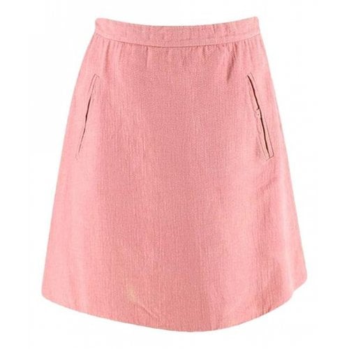 Pre-owned Valentino Linen Skirt In Pink