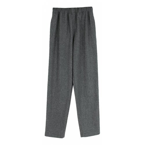 Pre-owned Atlantique Ascoli Wool Trousers In Grey