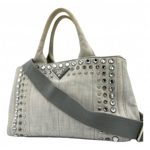 Pre-owned Prada Cloth Handbag In Grey