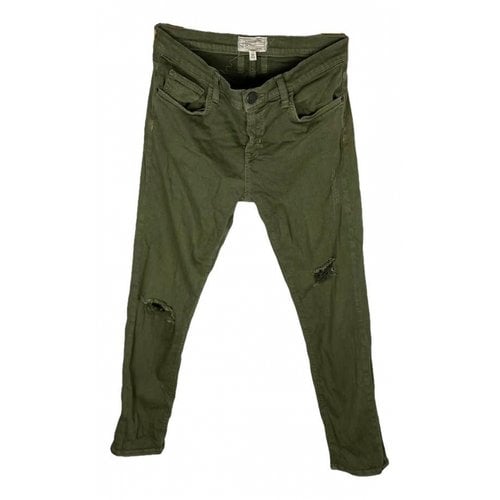 Pre-owned Current Elliott Straight Jeans In Green