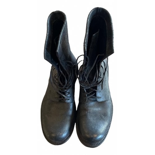 Pre-owned Miller Leather Lace Up Boots In Black