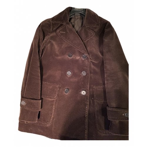 Pre-owned Aspesi Velvet Coat In Brown