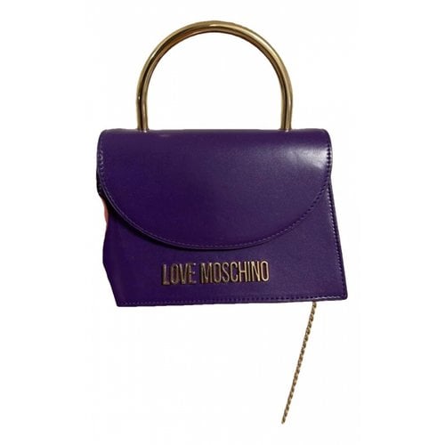 Pre-owned Moschino Love Leather Handbag In Purple