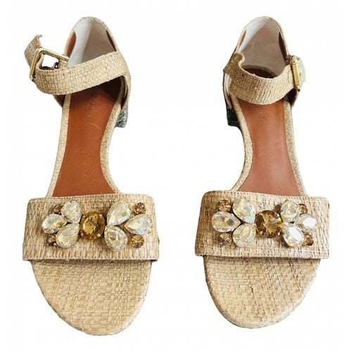 Pre-owned Dolce & Gabbana Glitter Sandals In Beige