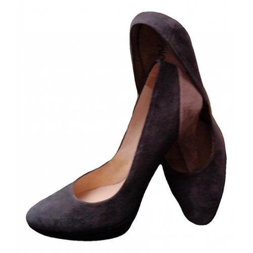 Pre-owned Ninalilou Leather Heels In Anthracite