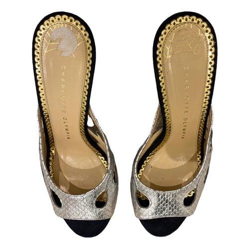 Pre-owned Charlotte Olympia Leather Mules & Clogs In Metallic