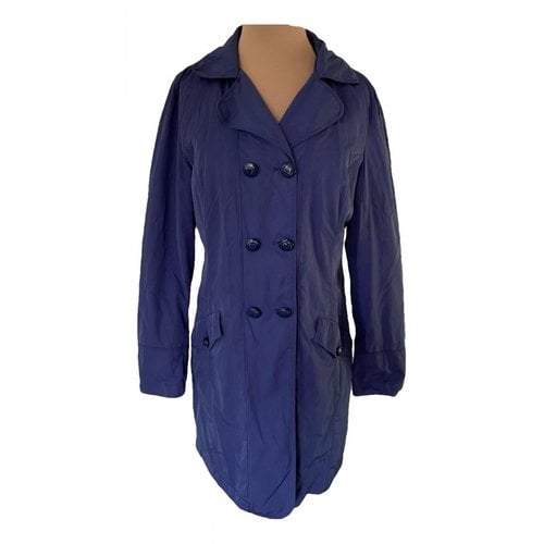 Pre-owned Moschino Love Trench Coat In Blue