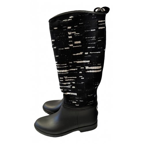 Pre-owned Piazza Sempione Wellington Boots In Black