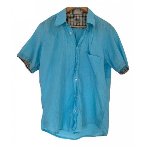 Pre-owned Burberry Linen Shirt In Blue