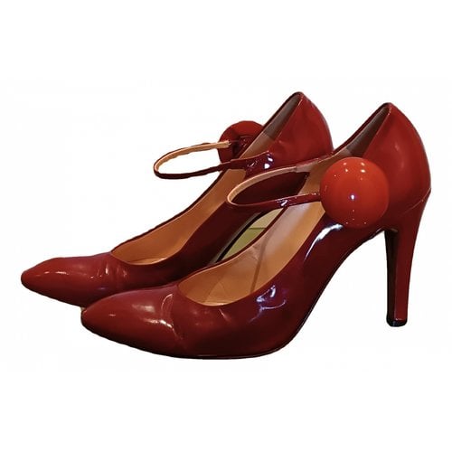Pre-owned Moschino Patent Leather Heels In Red