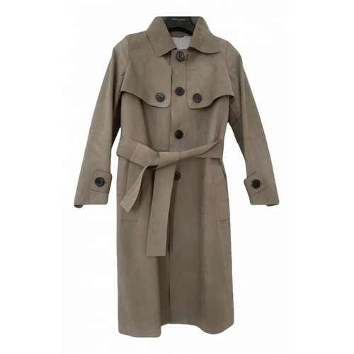 Pre-owned Dsquared2 Leather Coat In Khaki