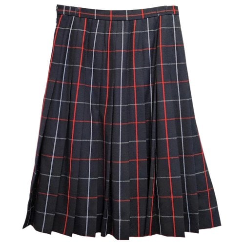 Pre-owned Burberry Wool Mid-length Skirt In Blue