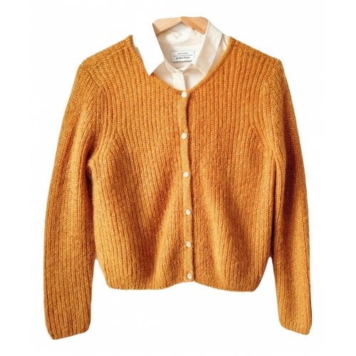 Pre-owned Des Petits Hauts Wool Cardigan In Gold