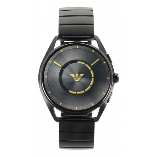 Pre-owned Emporio Armani Watch In Black