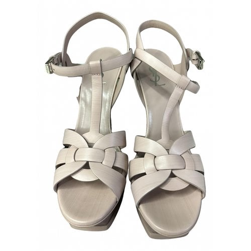 Pre-owned Saint Laurent Tribute Leather Sandal In Other
