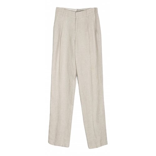Pre-owned Etro Linen Chino Pants In Beige