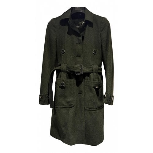 Pre-owned Gucci Wool Trench Coat In Green