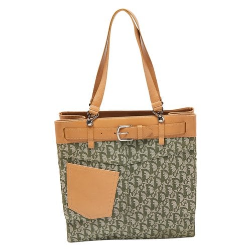 Pre-owned Dior Leather Tote In Green