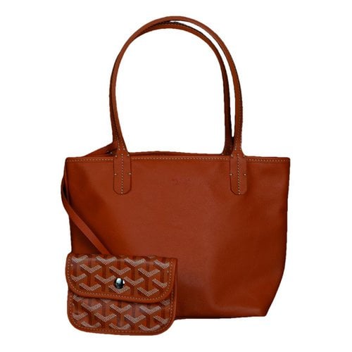 Pre-owned Goyard Leather Handbag In Orange